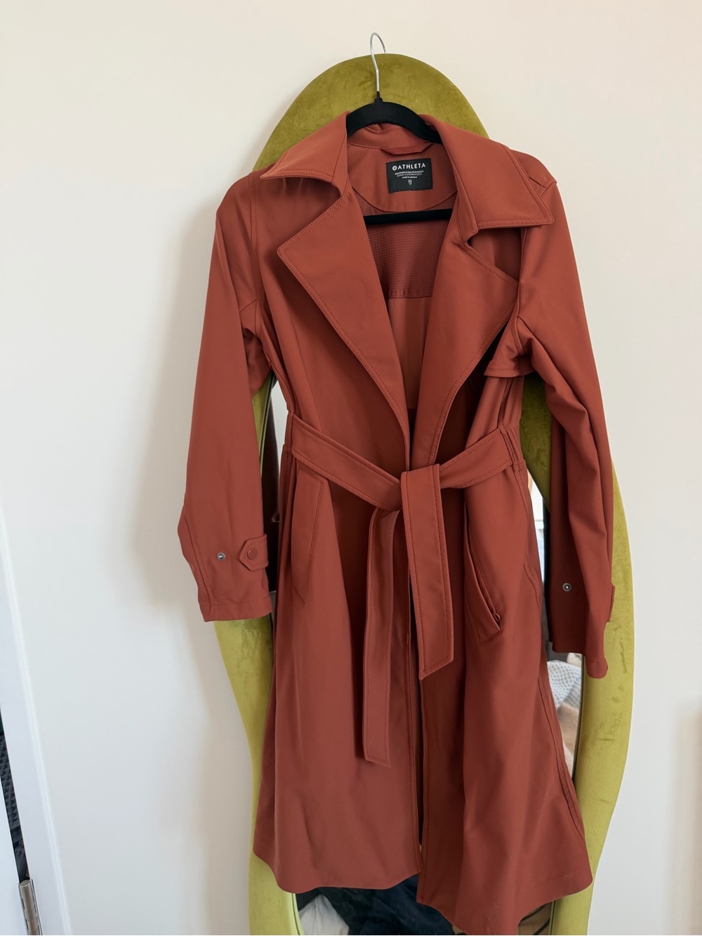 Athleta Rust-Brown Trench Coat with Belt